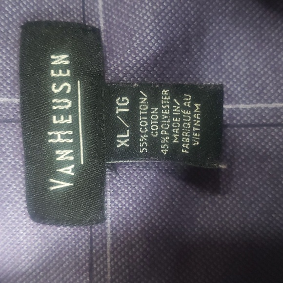 Van Heusen Men's Short Sleeve Shirt.  Size XL Purple - Picture 3 of 3